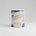 A canister of Pentasure Vanilla Powder by Hexagon Nutrition, 400gm size, with branding and product information on the label.