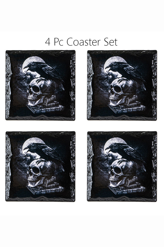 Poes Raven Slate Coasters [Set of 4]