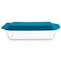 Pyrex® Deep 9 x 13" Rectangular Glass Baking Dish with Blue Lid