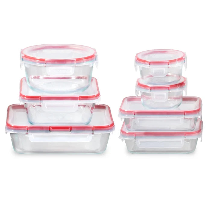 Pyrex® FreshLock™ 14-piece Mixed-Size Glass Storage Set