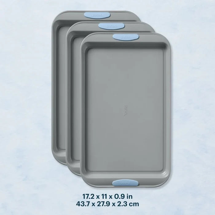 Pyrex® Metal Bakeware 3-Piece Large Cookie Sheet Set in Cerulean