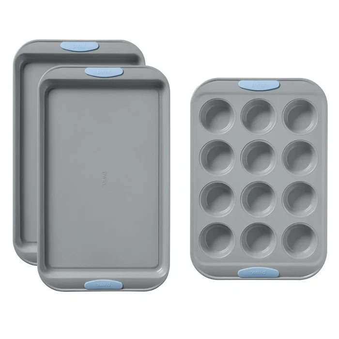 Pyrex® Metal Bakeware 3-Piece Set in Cerulean