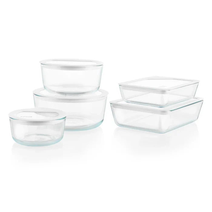 Pyrex® Ultimate 10-Piece Glass Storage Set with Glass Lids