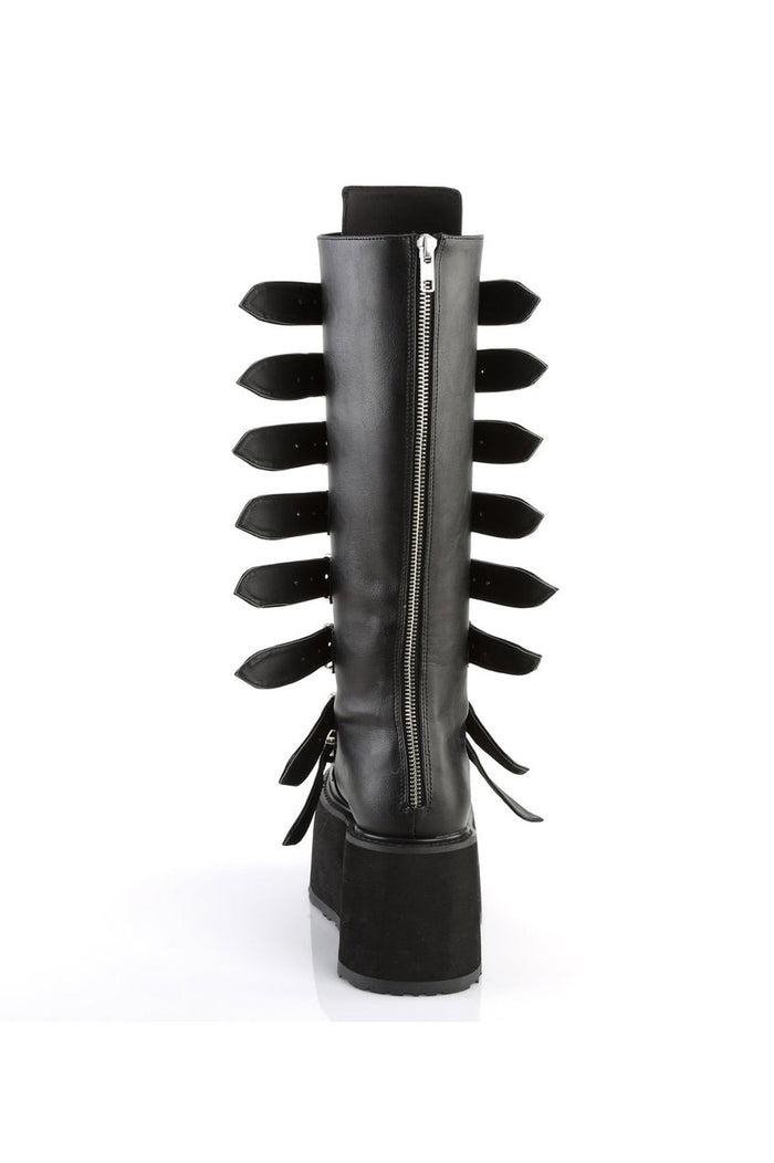 Queen of the DAMNED-318 Boots [Black Vegan Leather]