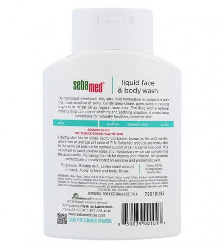 Sebamed Liquid Face & Body Wash, 200ml