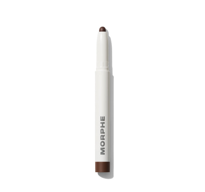 {Balanced} Shapelifter Micro Contour Stick in shade Balanced, white stick with deep brown tip and base, MORPHE printed on barrel.