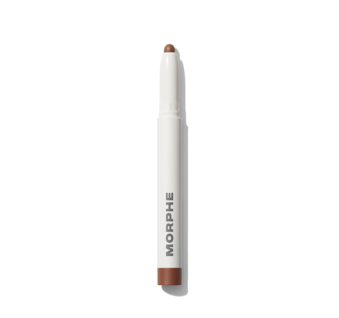 {Sculpted} Shapelifter Micro Contour Stick in a white barrel printed with MORPHE, warm tan product tip and base band, on white background.