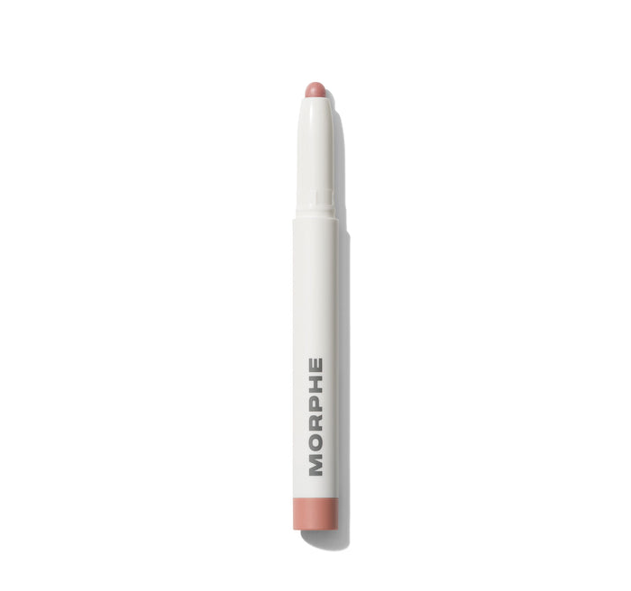 {Tapered} Morphe Shapelifter Micro Contour Stick in Fair, white barrel with MORPHE text, tapered tip, and nude mauve contour shade exposed.