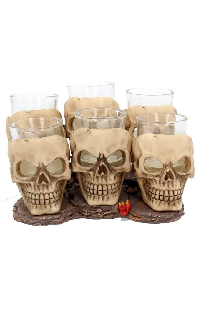 Six Shooter Skull Shot Glass Set