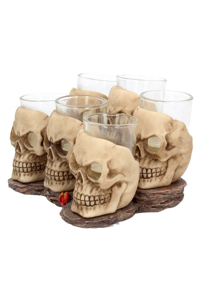 Six Shooter Skull Shot Glass Set