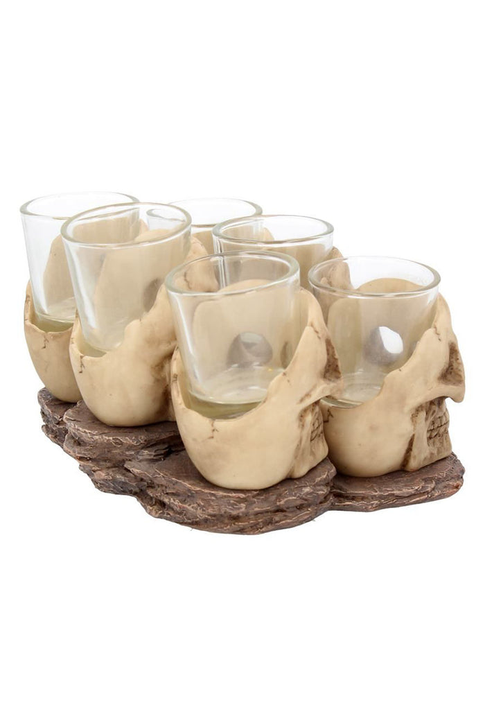 Six Shooter Skull Shot Glass Set