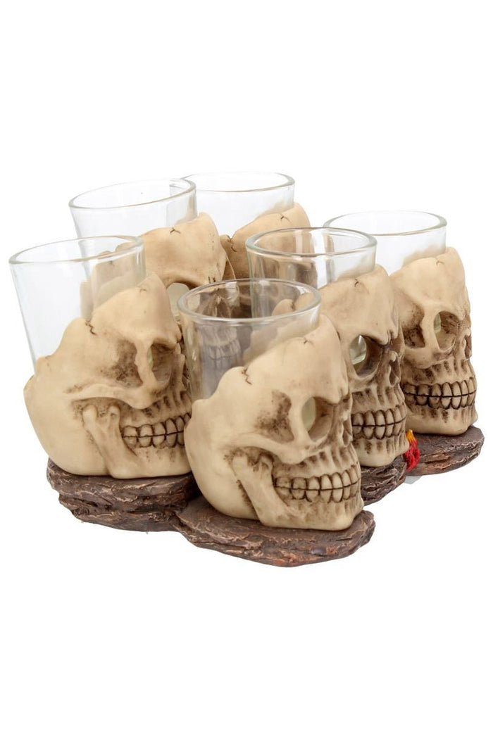 Six Shooter Skull Shot Glass Set