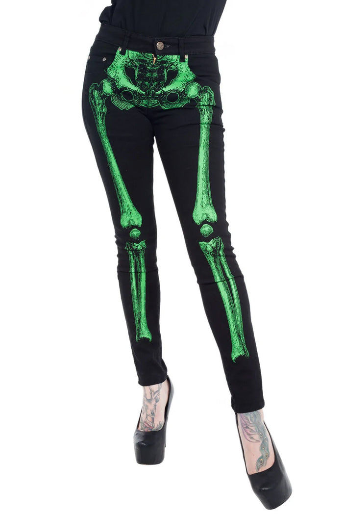 Skeleton Jeans [Unisex] [Green Bone]