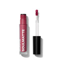 {Bella} Morphe Soulmatte Velvet Lip Mousse in shade Bella, open tube labeled MORPHE SOULMATTE beside wand with mauve-pink formula on applicator.