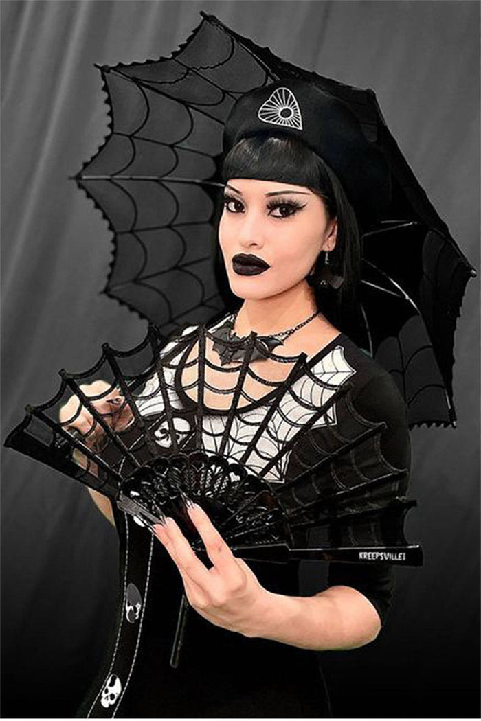 Spiderweb Lace Hand Fan
