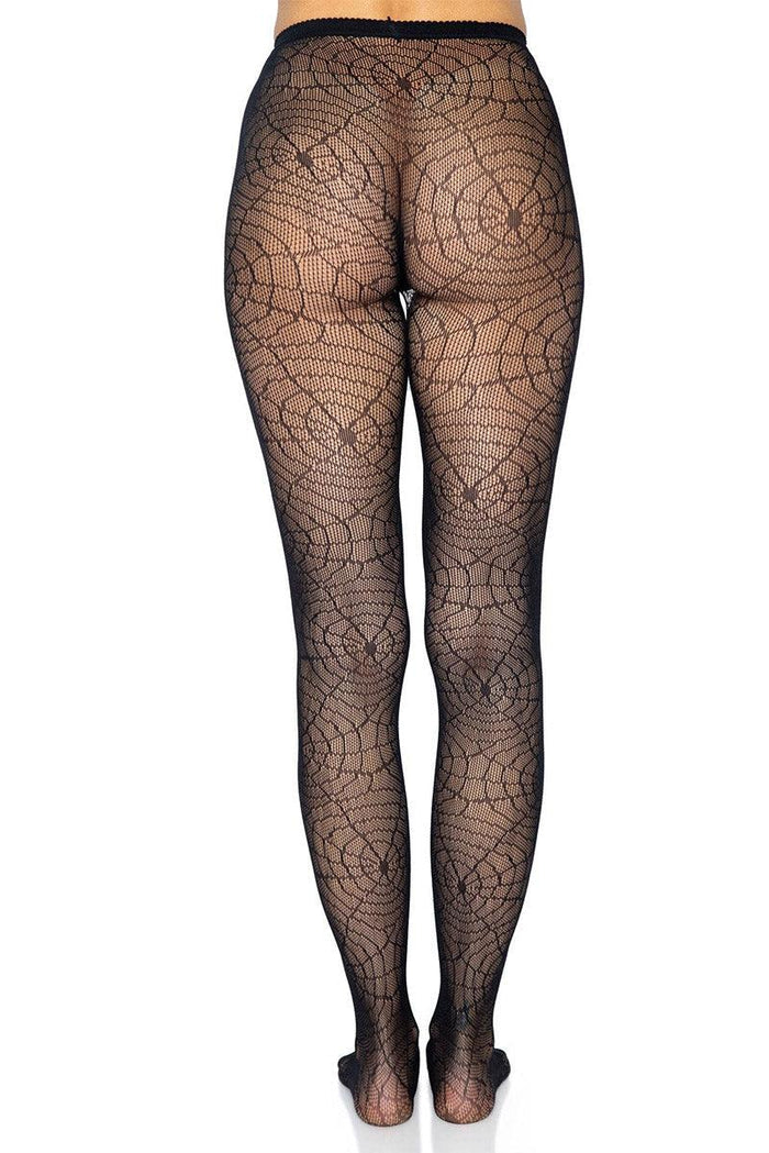 Leg Avenue Black Spiderweb Lace Tights - VampireFreaks