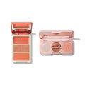 Tangerine summer makeup look: Morphe Dream Sequins eyeshadow trio and Poolside Spritz cheek trio from the Summer Loving collection
