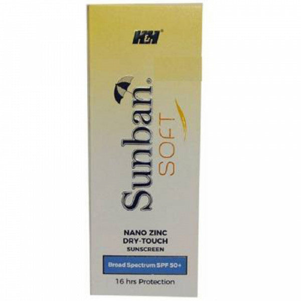 Sunban Soft Nano Zinc Dry Touch Sunscreen Spf50+, 75gm