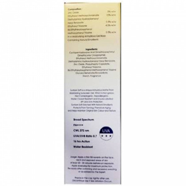 Sunban Soft Nano Zinc Dry Touch Sunscreen Spf50+, 75gm