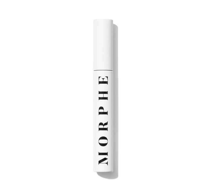 Morphe The Big Prime Lash Primer closed white tube with vertical black MORPHE text on light background.