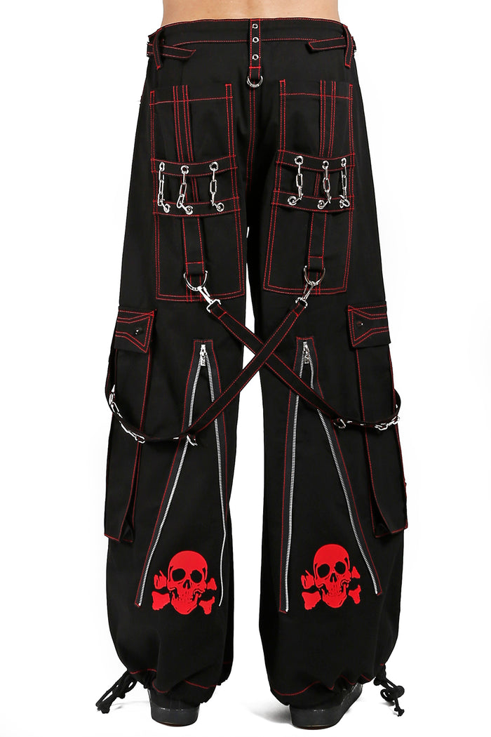 Tripp Back Up Skull Pants [Black w/ Red Skulls]