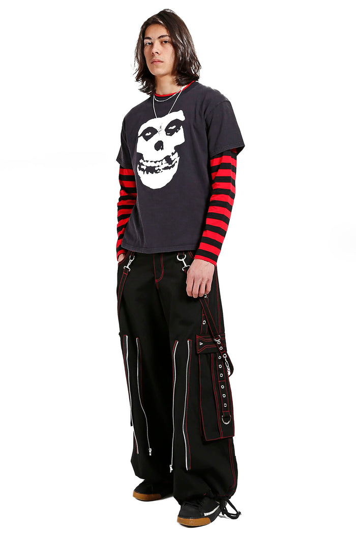 Tripp Back Up Skull Pants [Black w/ Red Skulls]