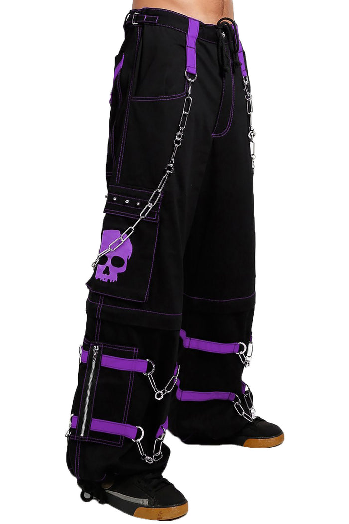 Tripp NYC Skull Bondage Pants [BLACK/PURPLE]