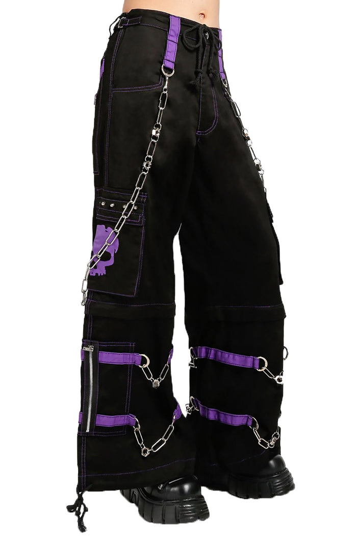 Tripp NYC Skull Bondage Pants [BLACK/PURPLE]