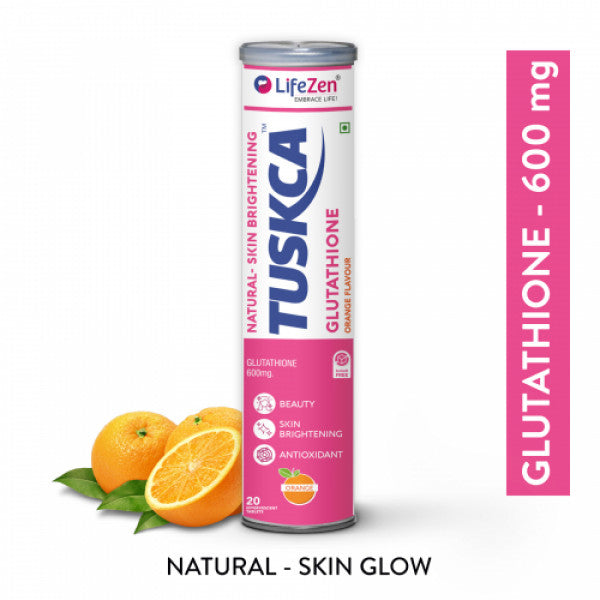 TUSKCA Glutathione Effervescent orange Flavor, 20 Tablets