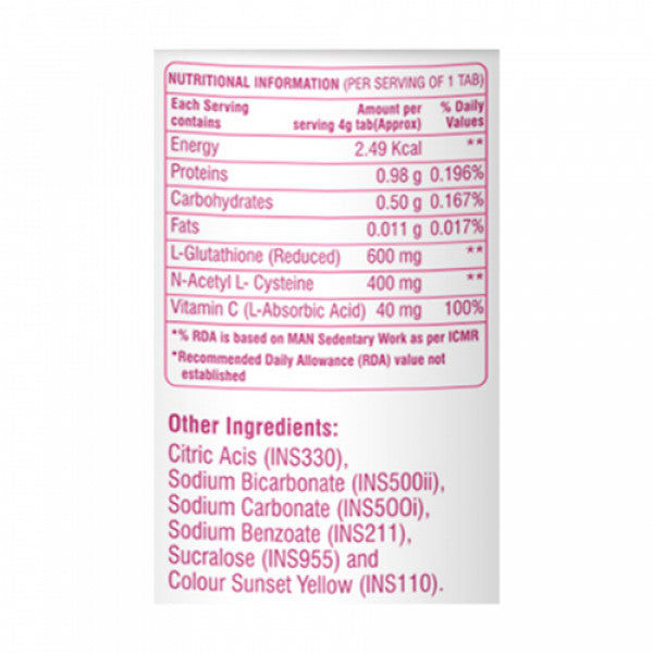 TUSKCA Glutathione Effervescent orange Flavor, 20 Tablets
