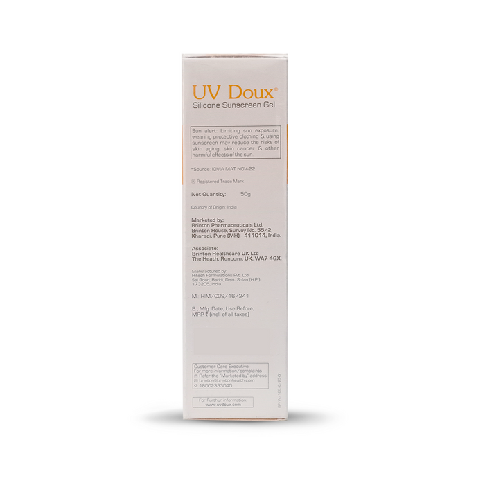UV Doux Silicone Sunscreen Gel SPF 50 PA+++, 50gm