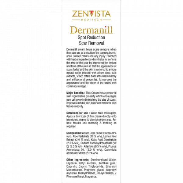 Zenvista Dermanill Spot Reduction & Scar Removal Cream, 50gm